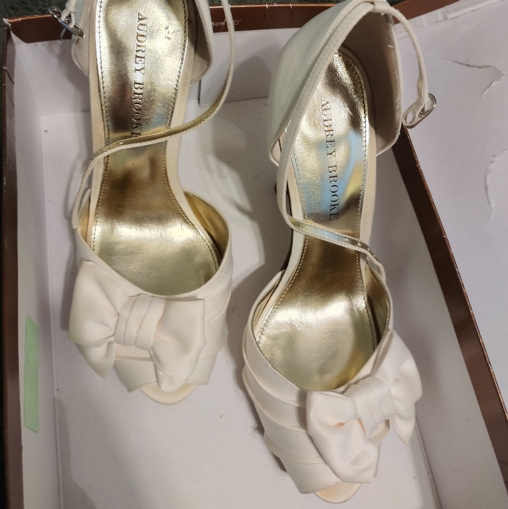 Ivory satin heels